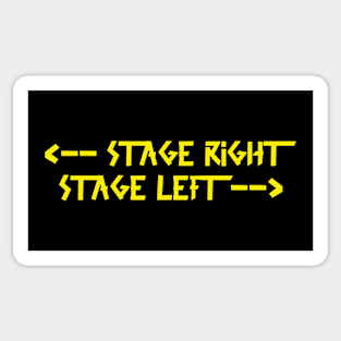 stage right  stage left Yellow Sticker